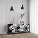 BIKE ENERGY 3-Door Sideboard in Black Finish