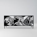 BIKE ENERGY 3-Door Sideboard in Black Finish