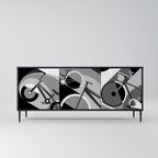 BIKE ENERGY 3-Door Sideboard in Black Finish