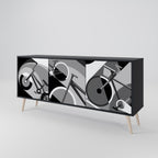 BIKE ENERGY 3-Door Sideboard in Black Finish