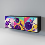 BIKE DREAMS 3-Door Sideboard in Black Finish