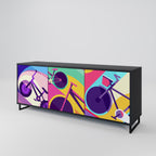 BIKE DREAMS 3-Door Sideboard in Black Finish