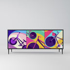 BIKE DREAMS 3-Door Sideboard in Black Finish