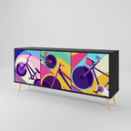 BIKE DREAMS 3-Door Sideboard in Black Finish