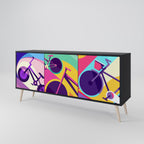 BIKE DREAMS 3-Door Sideboard in Black Finish