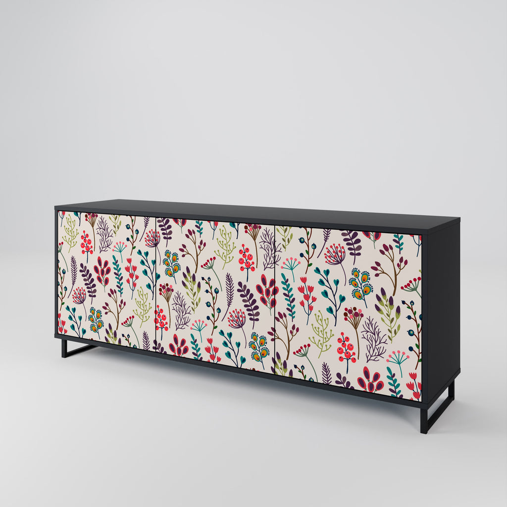 AUTUMN SUNDRIES 3-Door Sideboard in Black Finish