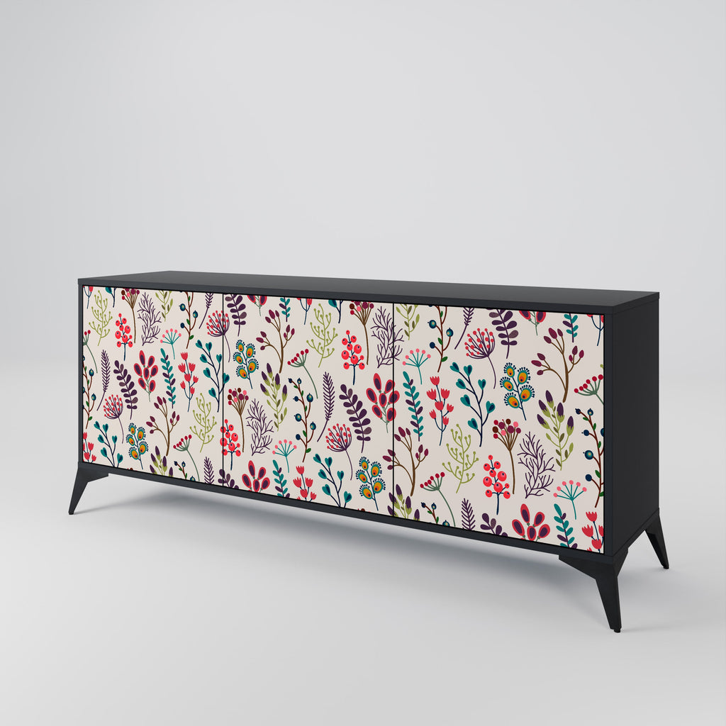 AUTUMN SUNDRIES 3-Door Sideboard in Black Finish
