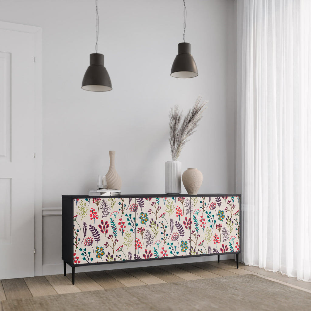 AUTUMN SUNDRIES 3-Door Sideboard in Black Finish