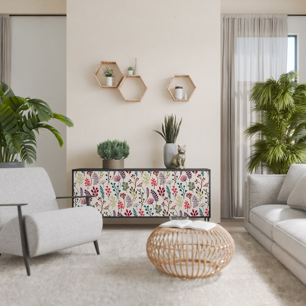 AUTUMN SUNDRIES 3-Door Sideboard in Black Finish