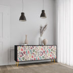 AUTUMN SUNDRIES 3-Door Sideboard in Black Finish