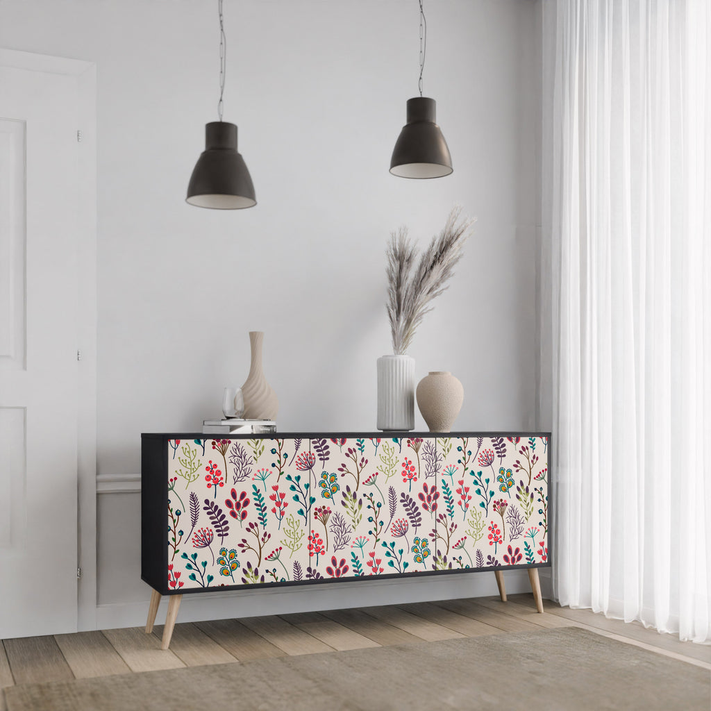 AUTUMN SUNDRIES 3-Door Sideboard in Black Finish