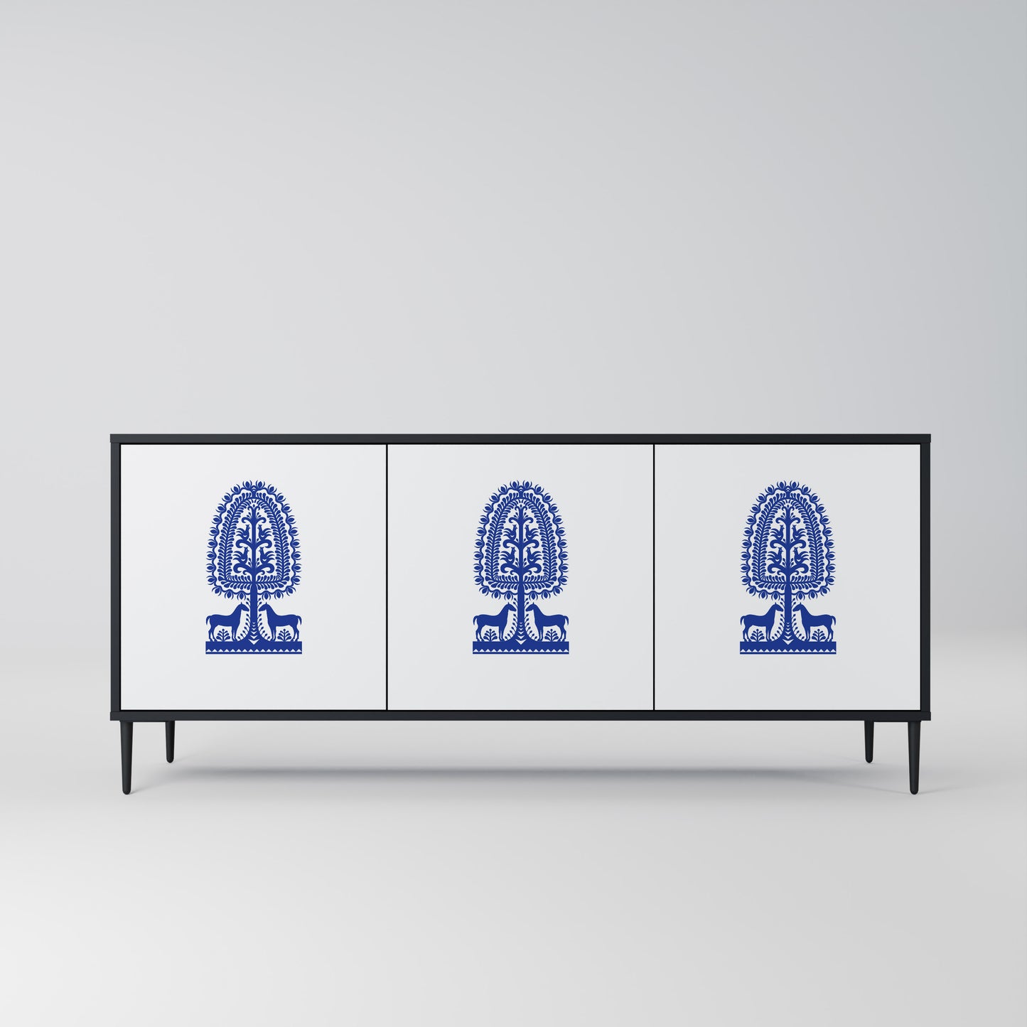 POLISH FOLK ART 3-türiges Sideboard