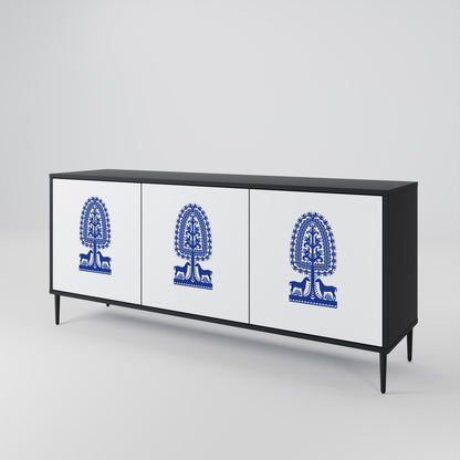 POLISH FOLK ART 3-türiges Sideboard