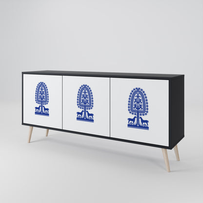 POLISH FOLK ART 3-türiges Sideboard
