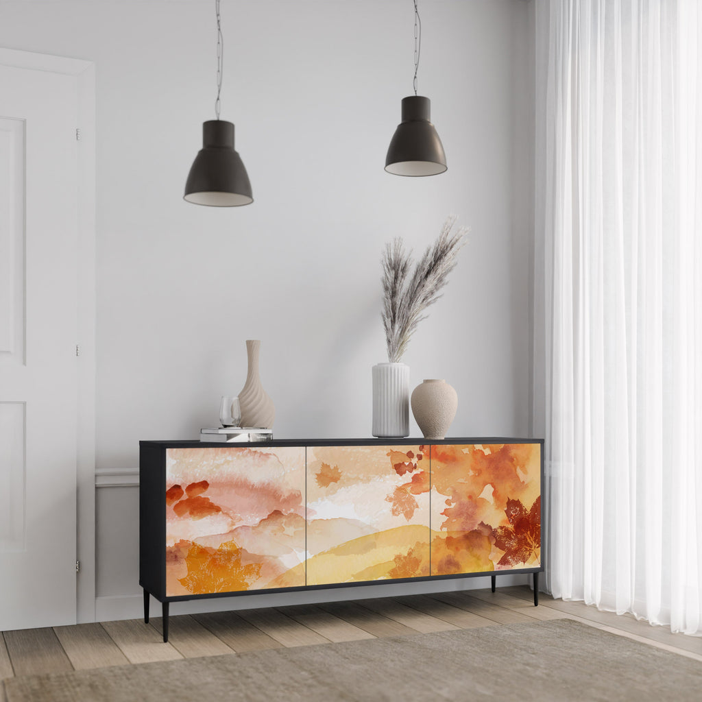 TRACES OF AUTUMN 3-Door Sideboard in Black Finish