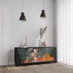 TROPICAL COMPOSITION 3-Door Sideboard in Black Finish