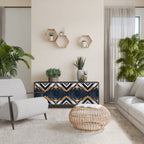 ARTFUL GEOMETRY Sideboard mit 3 Türen in Schwarz