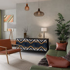 ARTFUL GEOMETRY Sideboard mit 3 Türen in Schwarz