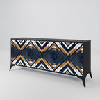 ARTFUL GEOMETRY Sideboard mit 3 Türen in Schwarz