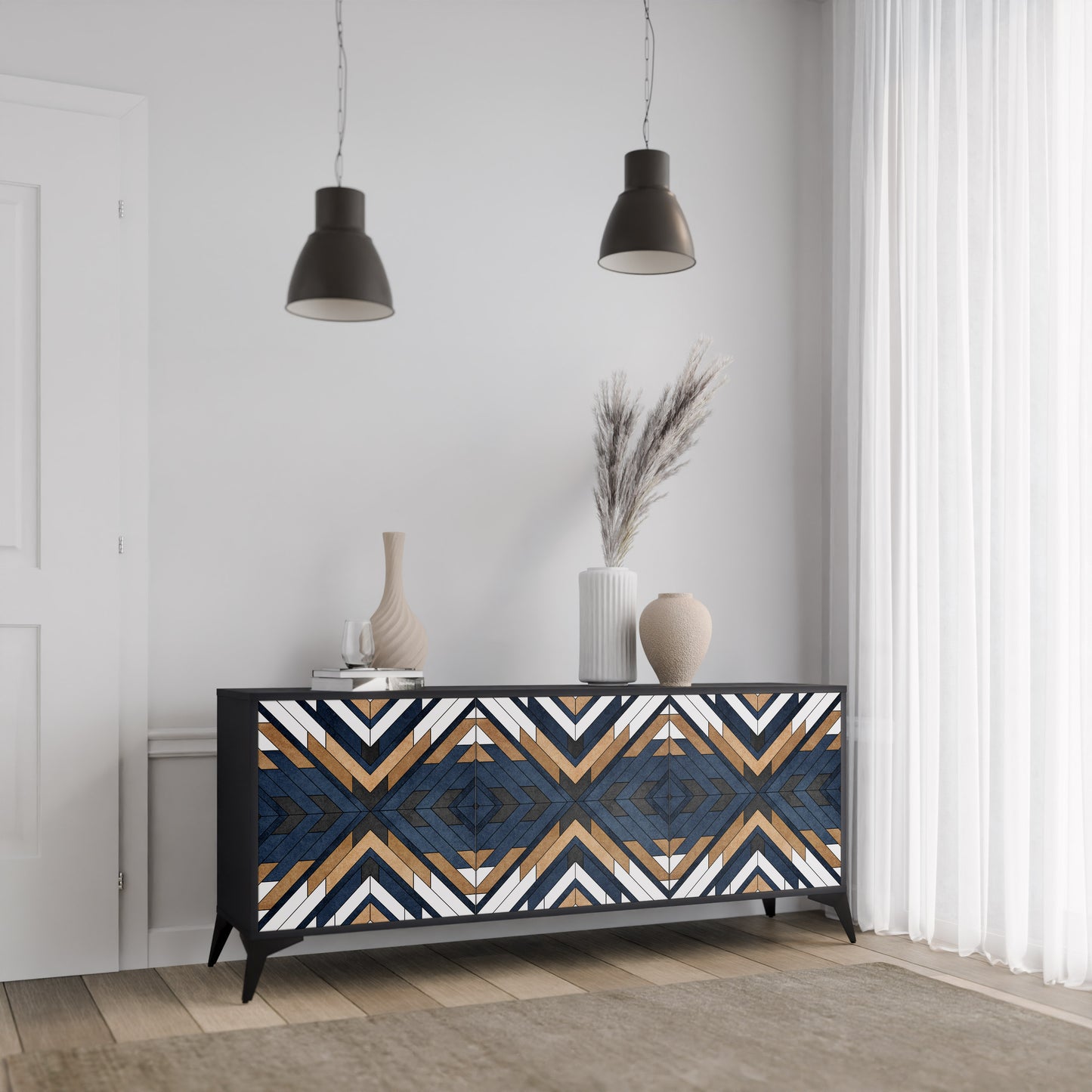 ARTFUL GEOMETRY 3-türiges Sideboard
