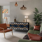 ARTFUL GEOMETRY Sideboard mit 3 Türen in Schwarz