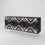 ARTFUL GEOMETRY Sideboard mit 3 Türen in Schwarz
