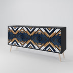 ARTFUL GEOMETRY Sideboard mit 3 Türen in Schwarz