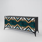 ARTISTIC GEOMETRY Sideboard mit 3 Türen in Schwarz