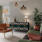 ARTISTIC GEOMETRY Sideboard mit 3 Türen in Schwarz