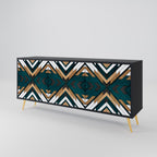 ARTISTIC GEOMETRY Sideboard mit 3 Türen in Schwarz