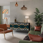 ARTISTIC GEOMETRY Sideboard mit 3 Türen in Schwarz