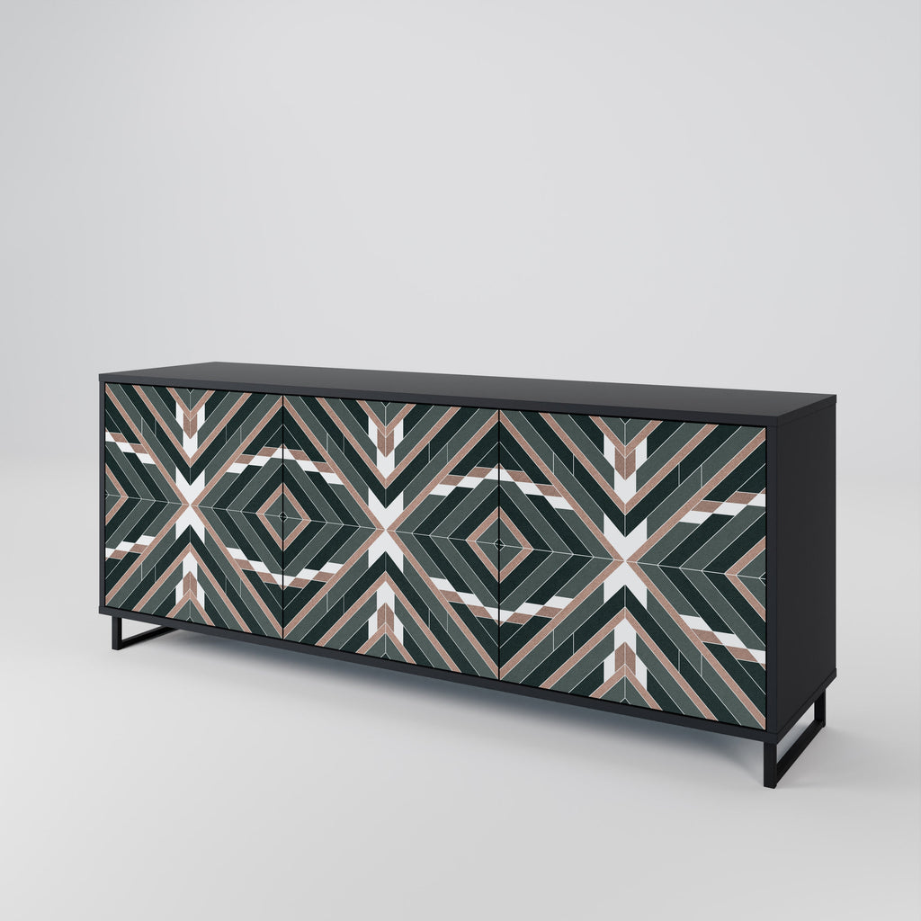 DIMENSION DELIGHTS 3-Door Sideboard in Black Finish