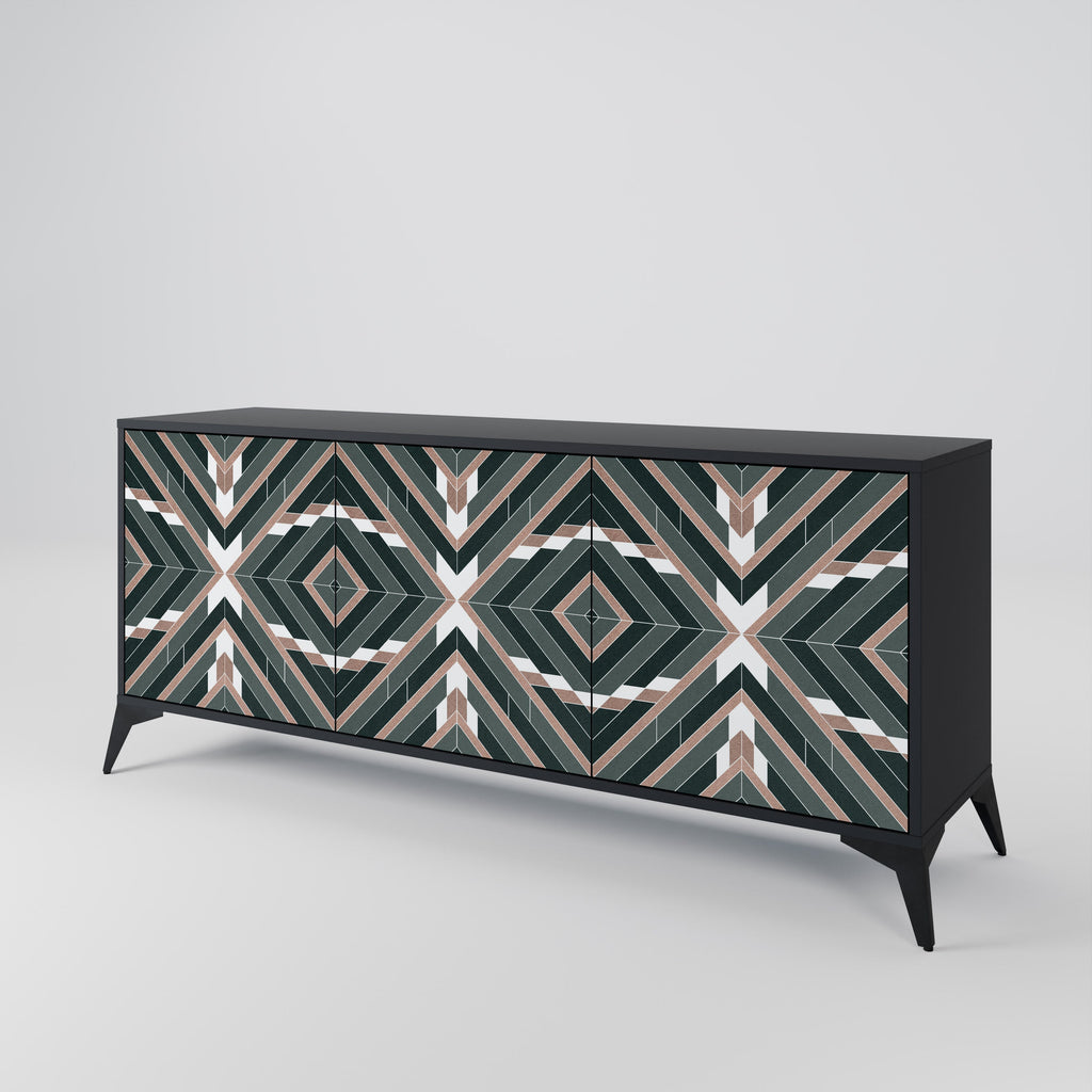 DIMENSION DELIGHTS 3-Door Sideboard in Black Finish