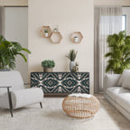 DIMENSION DELIGHTS 3-Door Sideboard in Black Finish