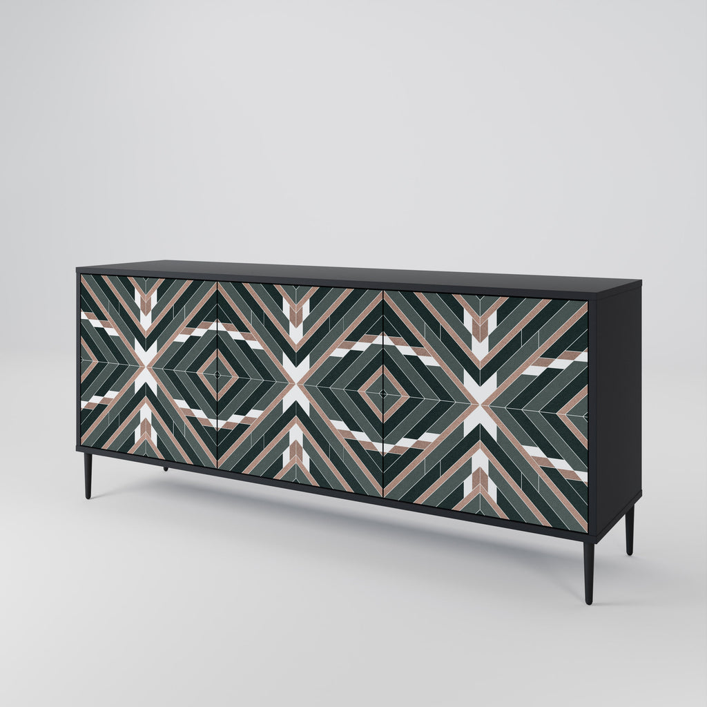 DIMENSION DELIGHTS 3-Door Sideboard in Black Finish