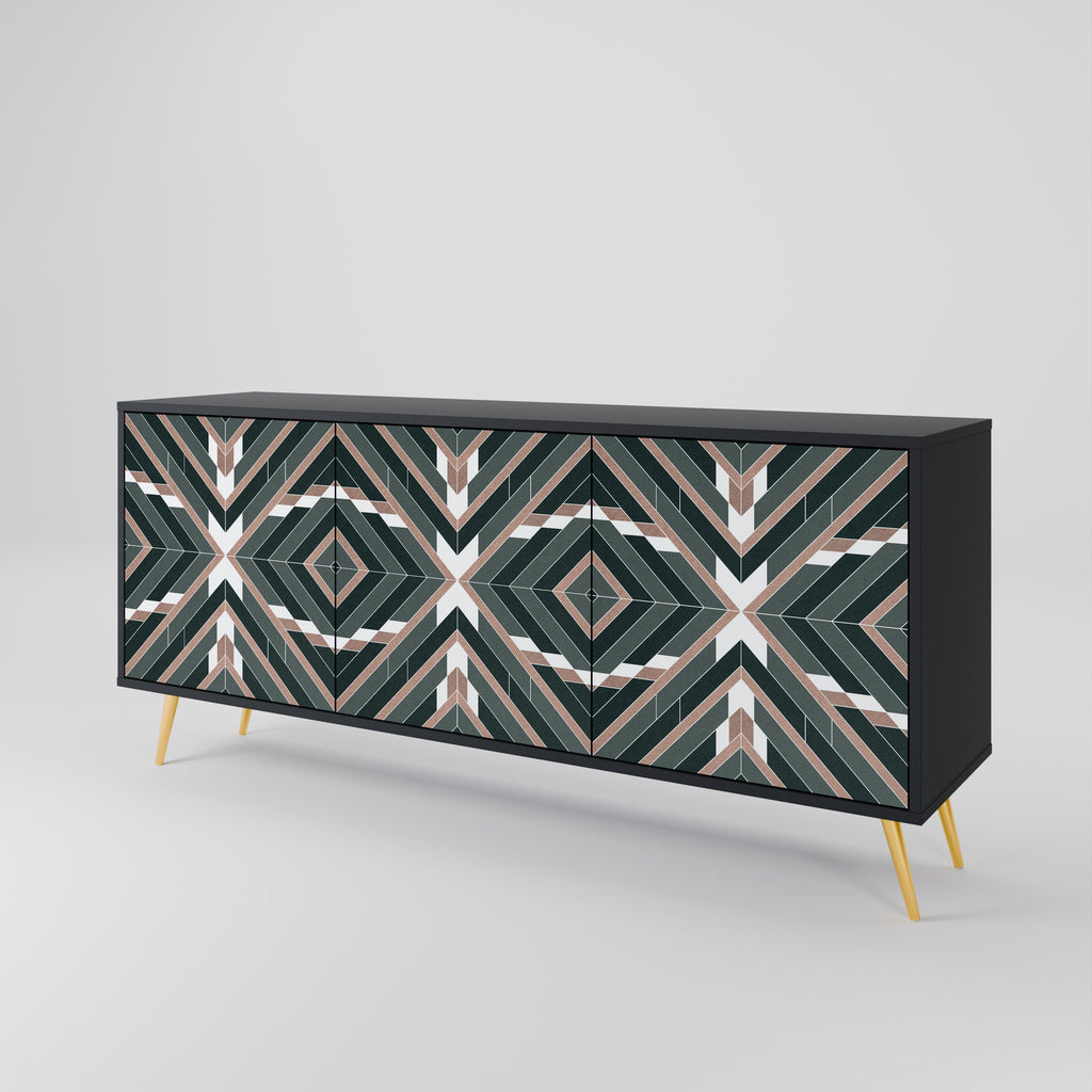 DIMENSION DELIGHTS 3-Door Sideboard in Black Finish