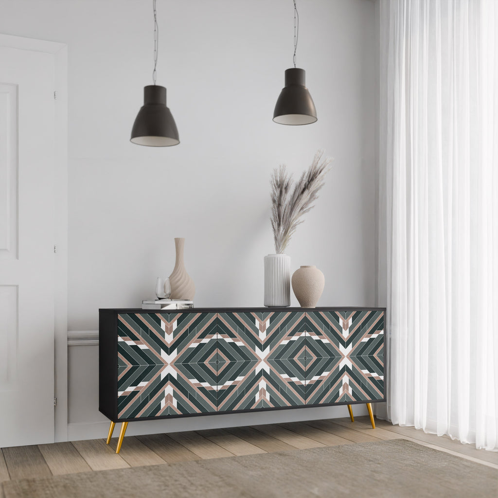 DIMENSION DELIGHTS 3-Door Sideboard in Black Finish