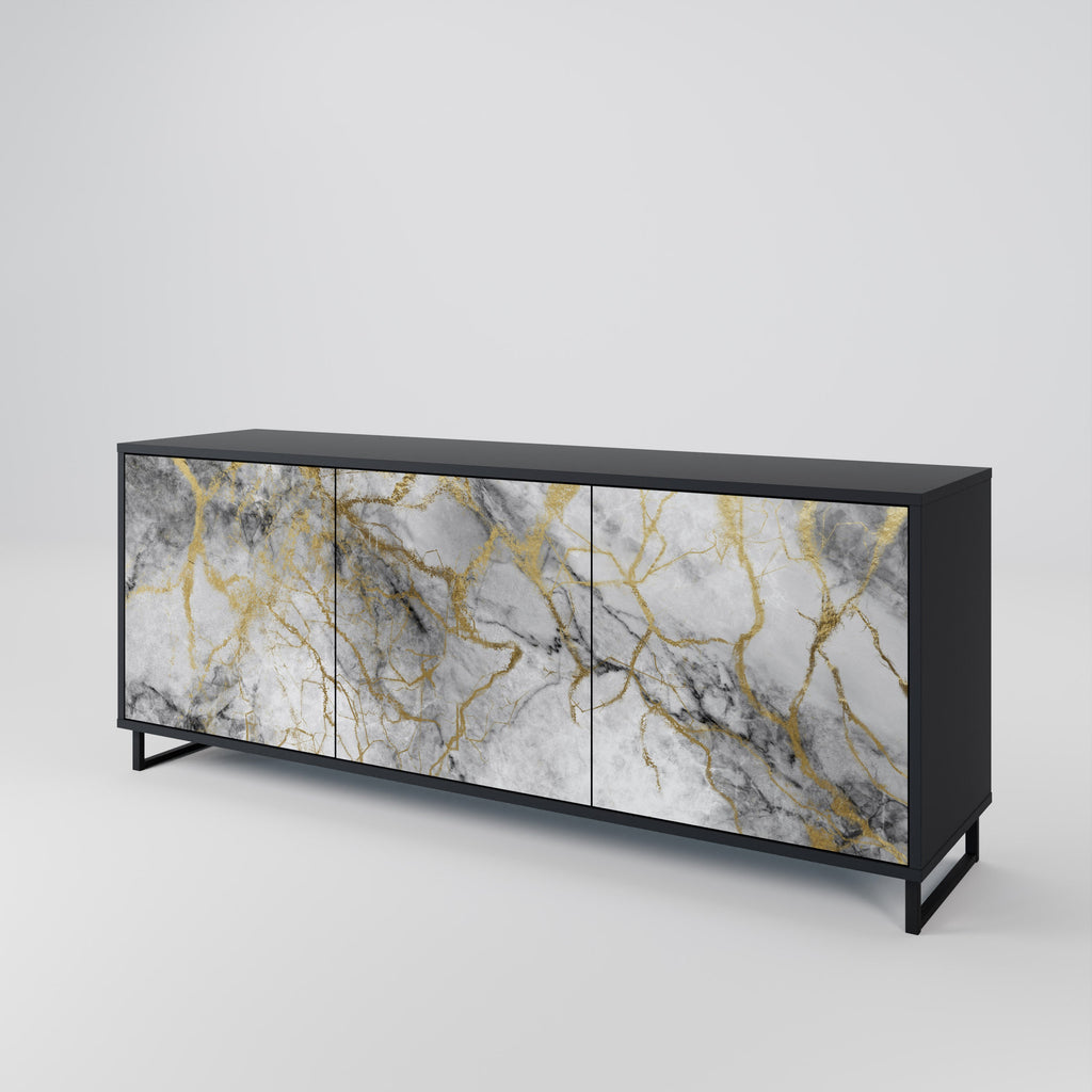 TIMELESS GLIDE 3-Door Sideboard in Black Finish