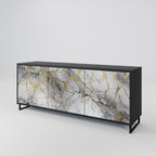 TIMELESS GLIDE 3-Door Sideboard in Black Finish