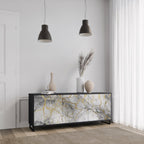 TIMELESS GLIDE 3-Door Sideboard in Black Finish