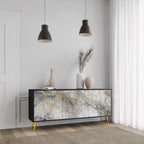 TIMELESS GLIDE 3-Door Sideboard in Black Finish