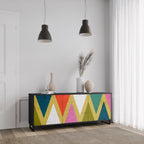 COLORFUL TRIANGLES Sideboard mit 3 Türen in Schwarz