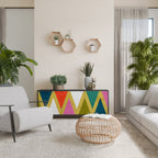 COLORFUL TRIANGLES Sideboard mit 3 Türen in Schwarz