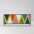 COLORFUL TRIANGLES Sideboard mit 3 Türen in Schwarz
