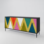 COLORFUL TRIANGLES Sideboard mit 3 Türen in Schwarz