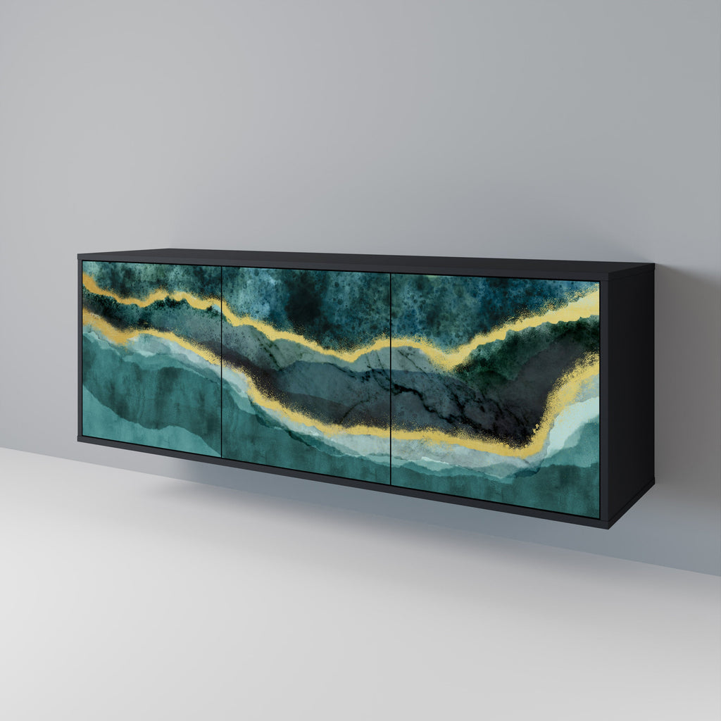 GOLDRUSH ODYSSEY 3-Door Sideboard in Black Finish