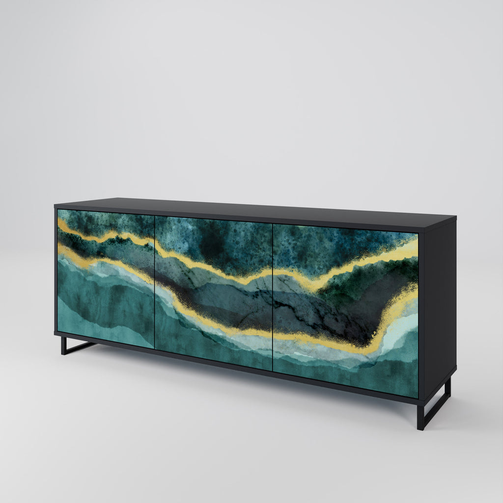 GOLDRUSH ODYSSEY 3-Door Sideboard in Black Finish