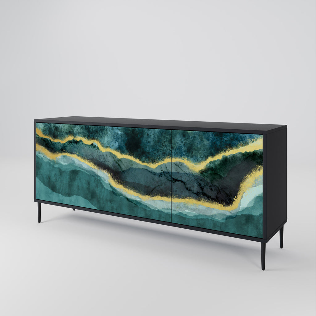 GOLDRUSH ODYSSEY 3-Door Sideboard in Black Finish