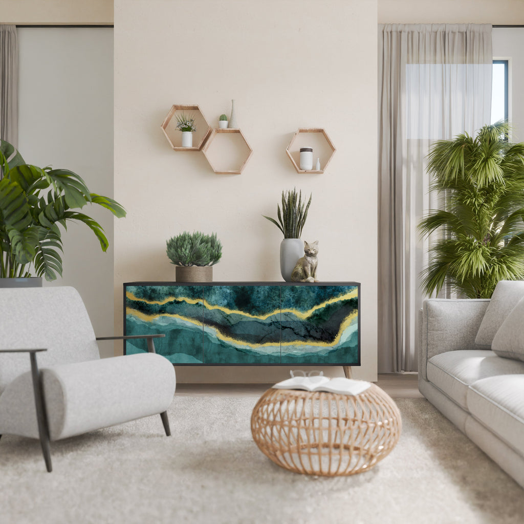 GOLDRUSH ODYSSEY 3-Door Sideboard in Black Finish