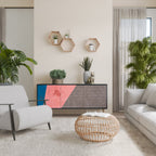 GLAMOROUS STRIPE 3-Door Sideboard in Black Finish